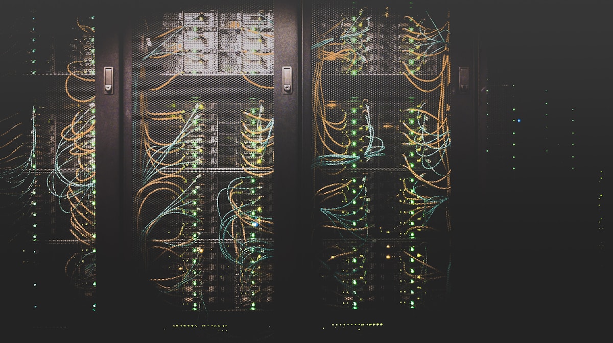 Modern server room detail for managed networking